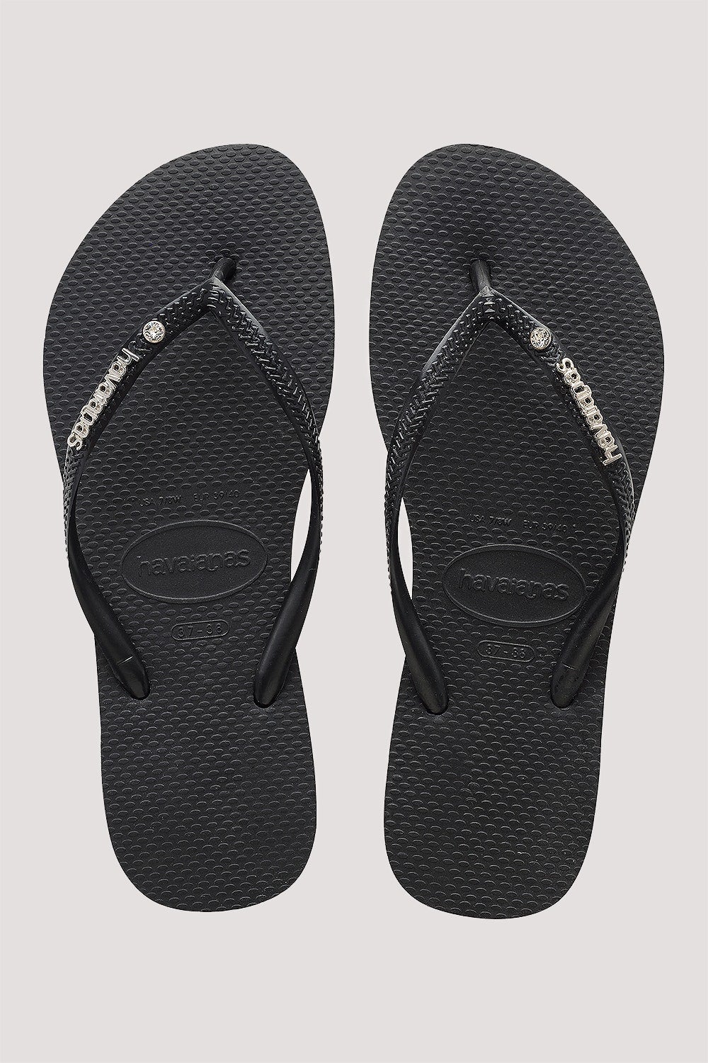 HAVAIANAS SLIM METALLIC CRYSTAL BLACK Lotsa Shoes