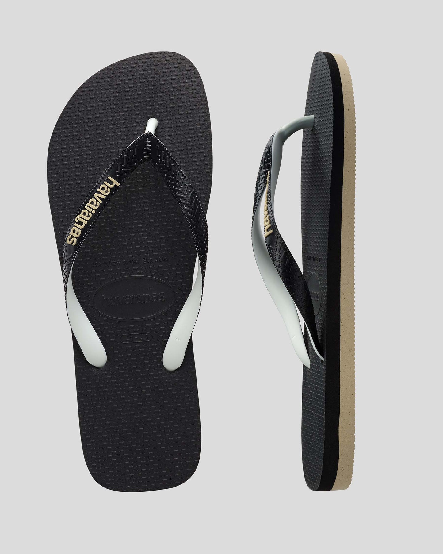 HAVAIANAS TOP RUBBER MIX - BLACK/WHITE