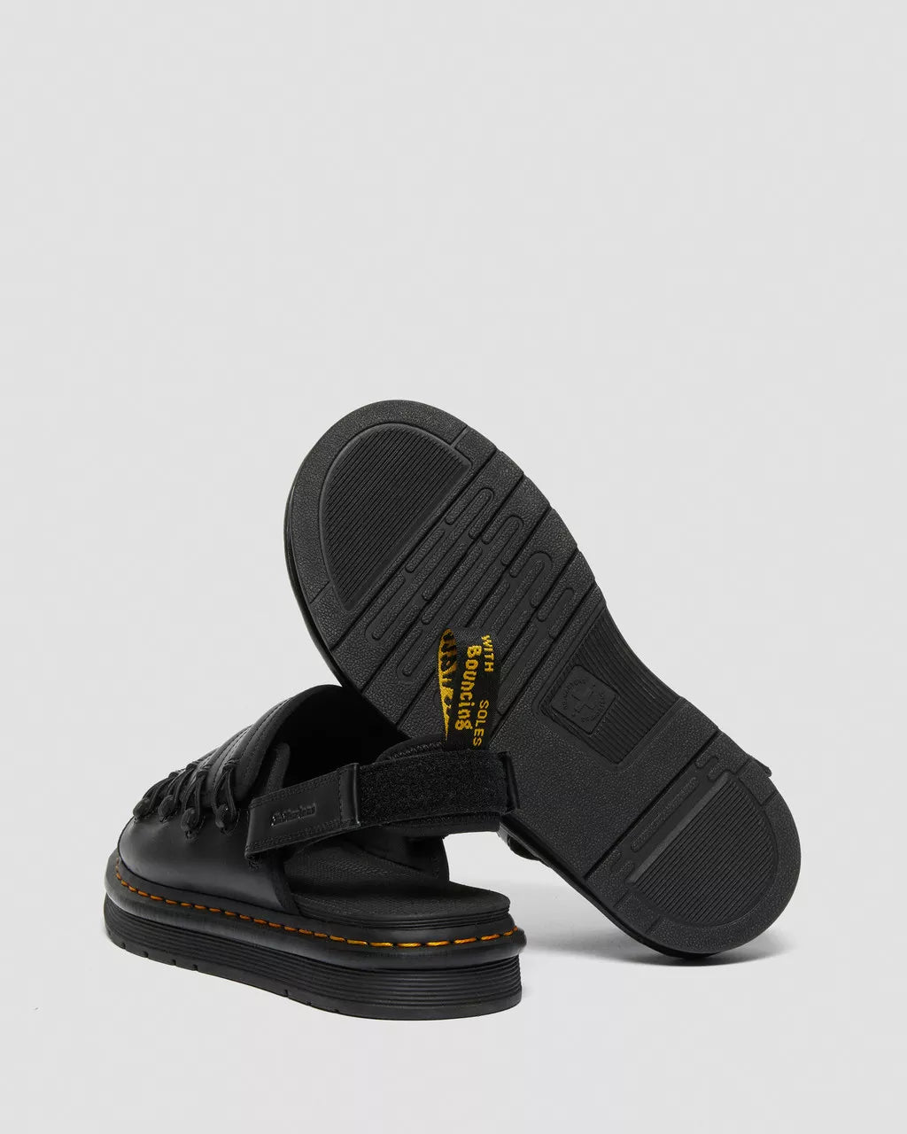 DR MARTENS MURA SUICOKE LEATHER SANDALS - BLACK