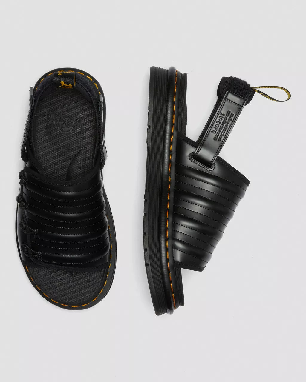 DR MARTENS MURA SUICOKE LEATHER SANDALS - BLACK