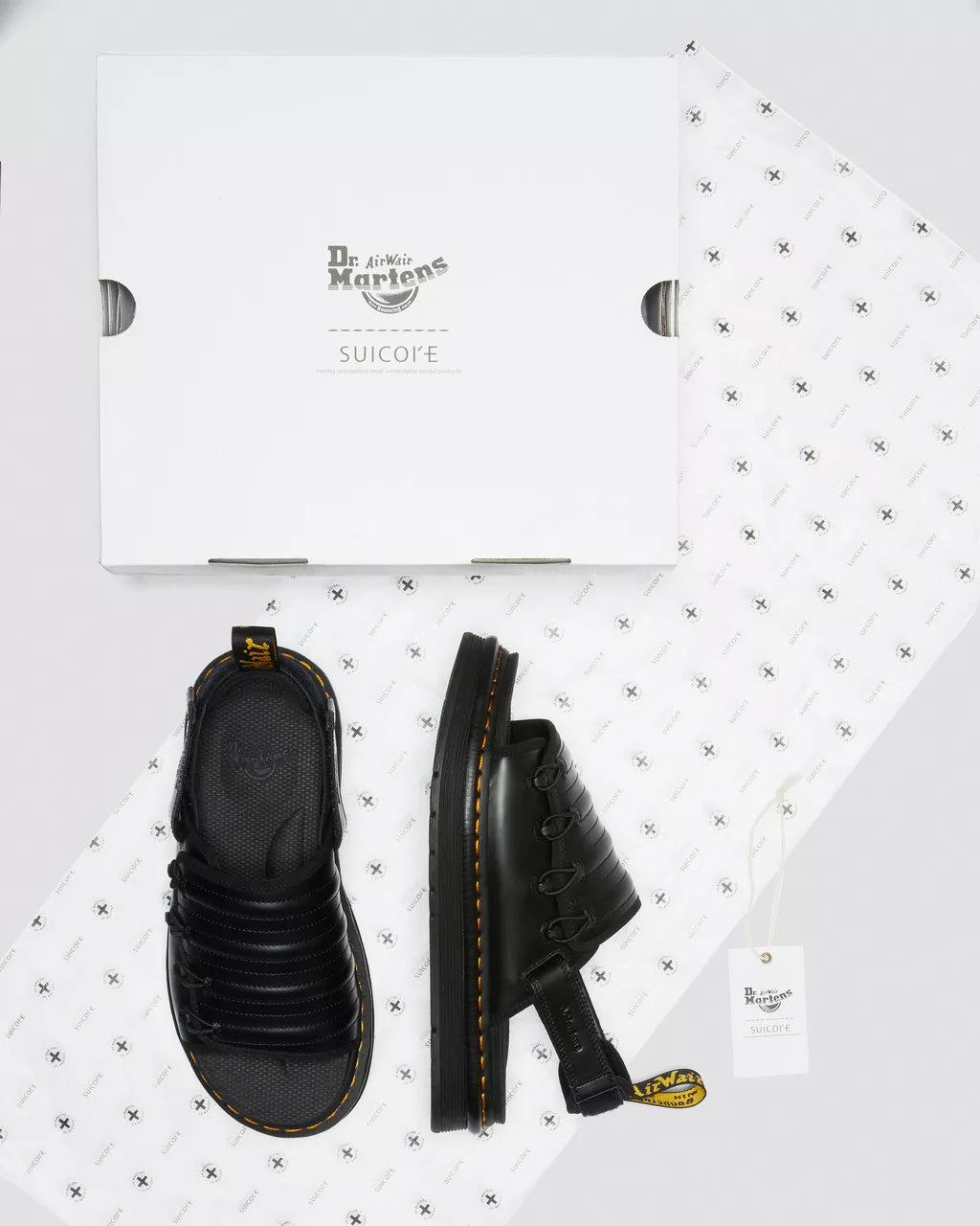 DR MARTENS MURA SUICOKE LEATHER SANDALS - BLACK