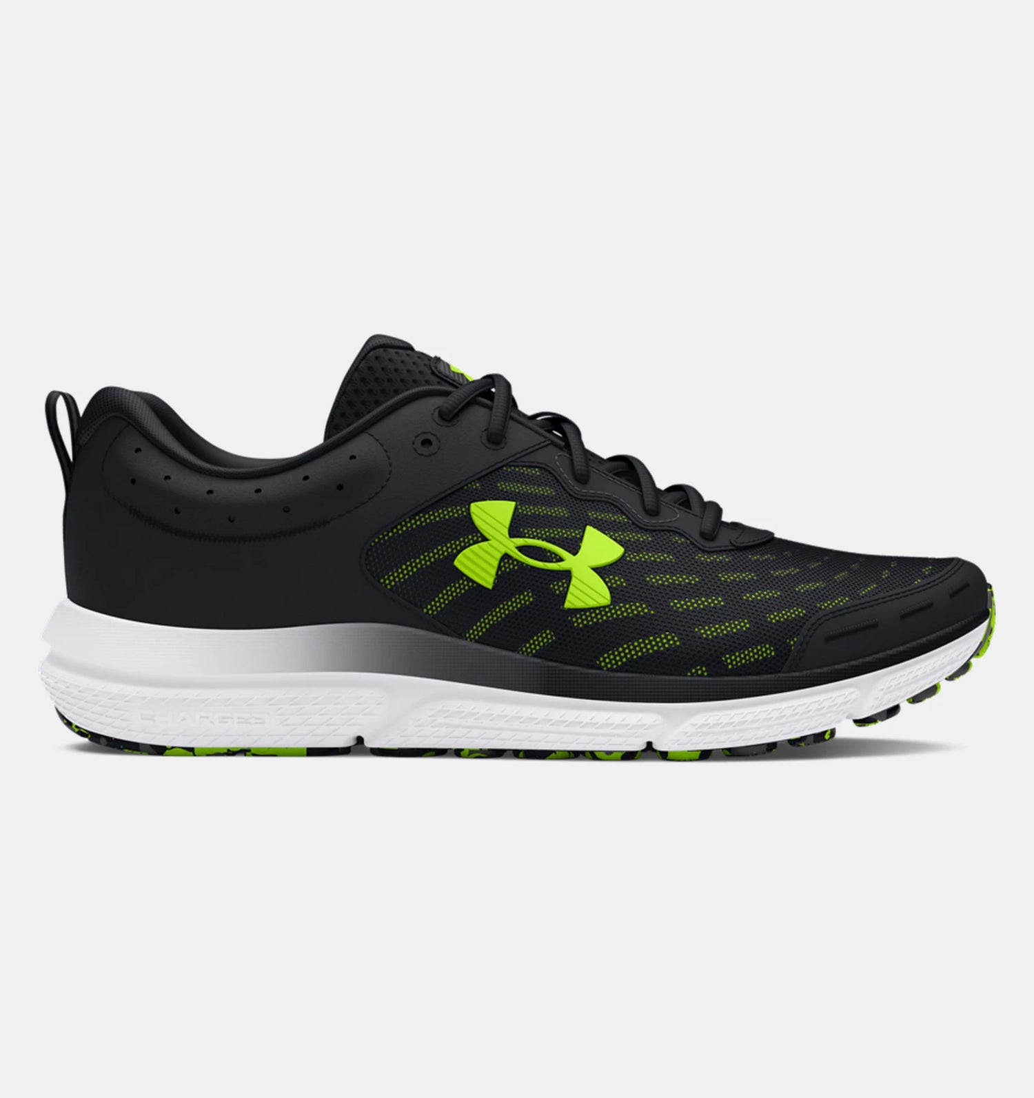 UNDER ARMOUR CHARGED ASSERT 10 4E - Black / High Vis Yellow – Lotsa Shoes