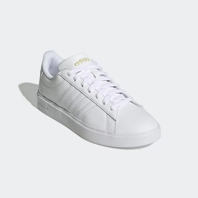 ADIDAS WOMENS GRAND COURT 2.0 - WHITE/WHITE/GOLD METALLIC