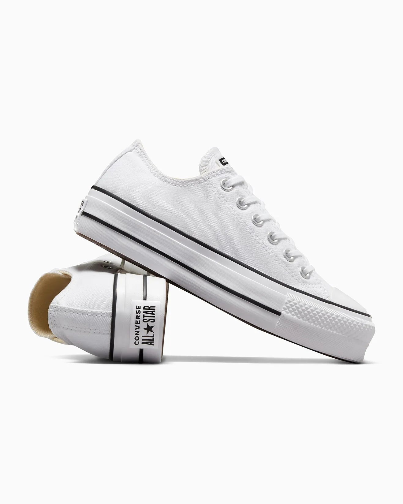 Converse WOMENS Chuck Taylor All Star Canvas Lift Low Top - White/Black/White