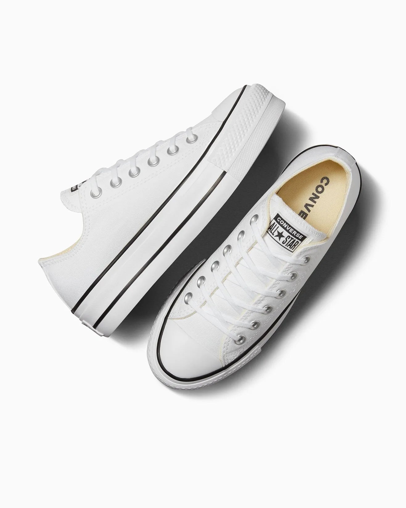 Converse WOMENS Chuck Taylor All Star Canvas Lift Low Top - White/Black/White