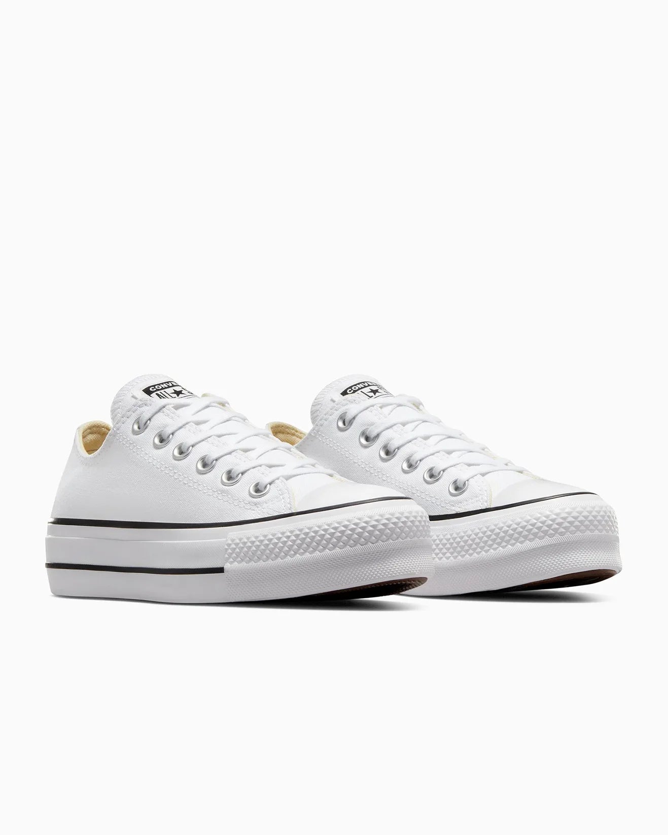 Converse WOMENS Chuck Taylor All Star Canvas Lift Low Top - White/Black/White