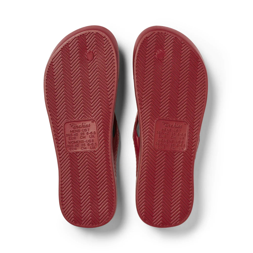 ARCHIES ARCH SUPPORT JANDALS - SANGRIA RED