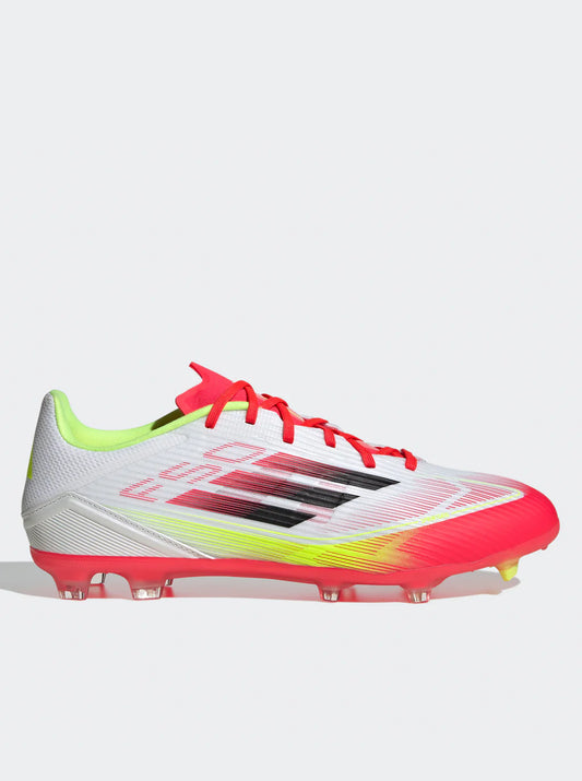 ADIDAS F50 Club Firm/Multi-Ground Boots - Cloud White / Core Black / Solar Yellow