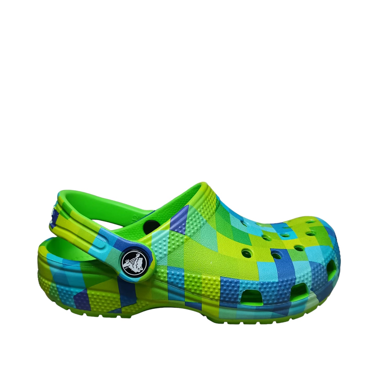 CROCS KIDS CLASSIC DIGI BLOCK CLOG - GREEN SLIME