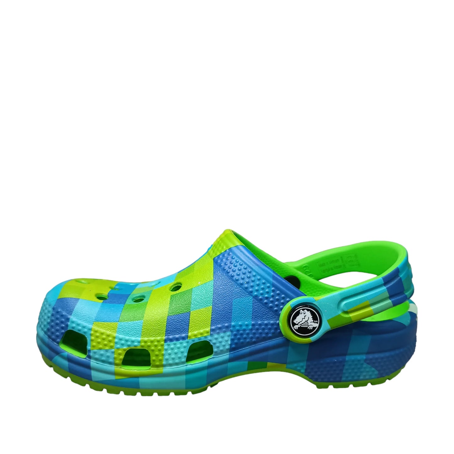 CROCS KIDS CLASSIC DIGI BLOCK CLOG - GREEN SLIME