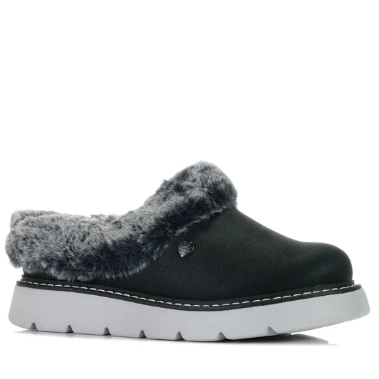 SKECHERS BOBS WOMENS KEEPSAKES LITE COZY BLEND - BLACK