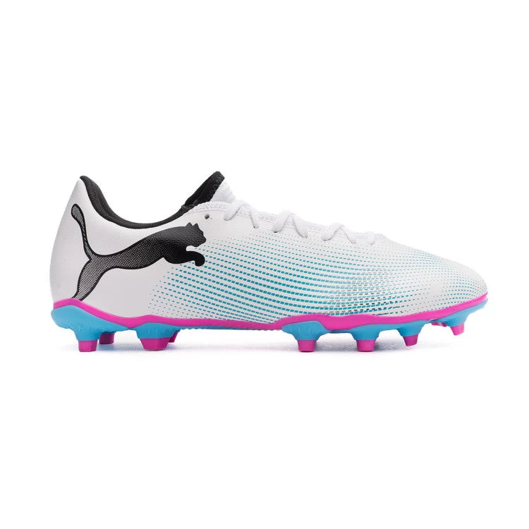 PUMA FUTURE 7 PLAY FG/AG - WHITE/BLACK/POISON PINK