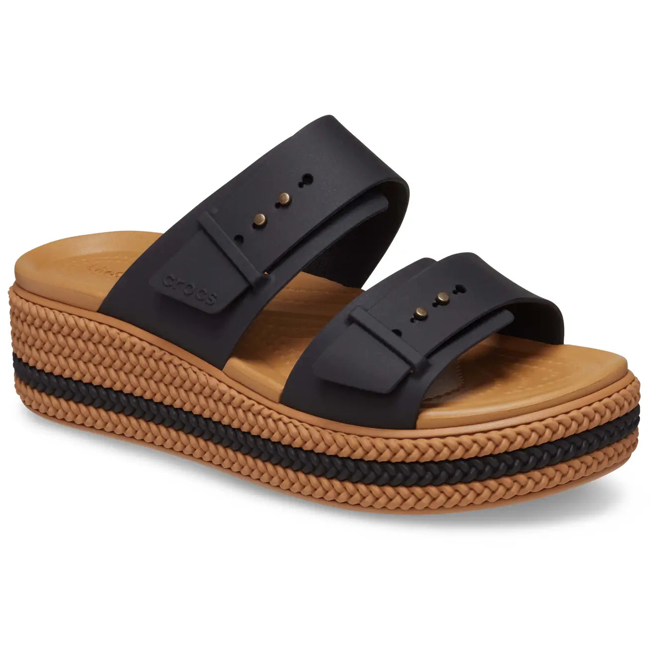 CROCS BROOKLYN WOVEN BUCKLE - BLACK