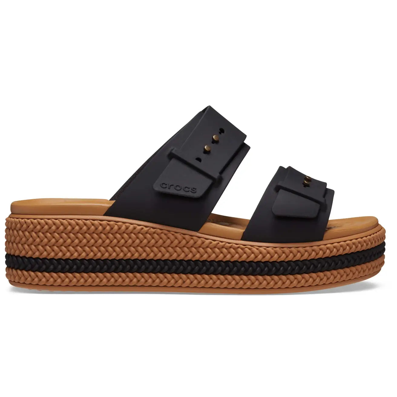 CROCS BROOKLYN WOVEN BUCKLE - BLACK