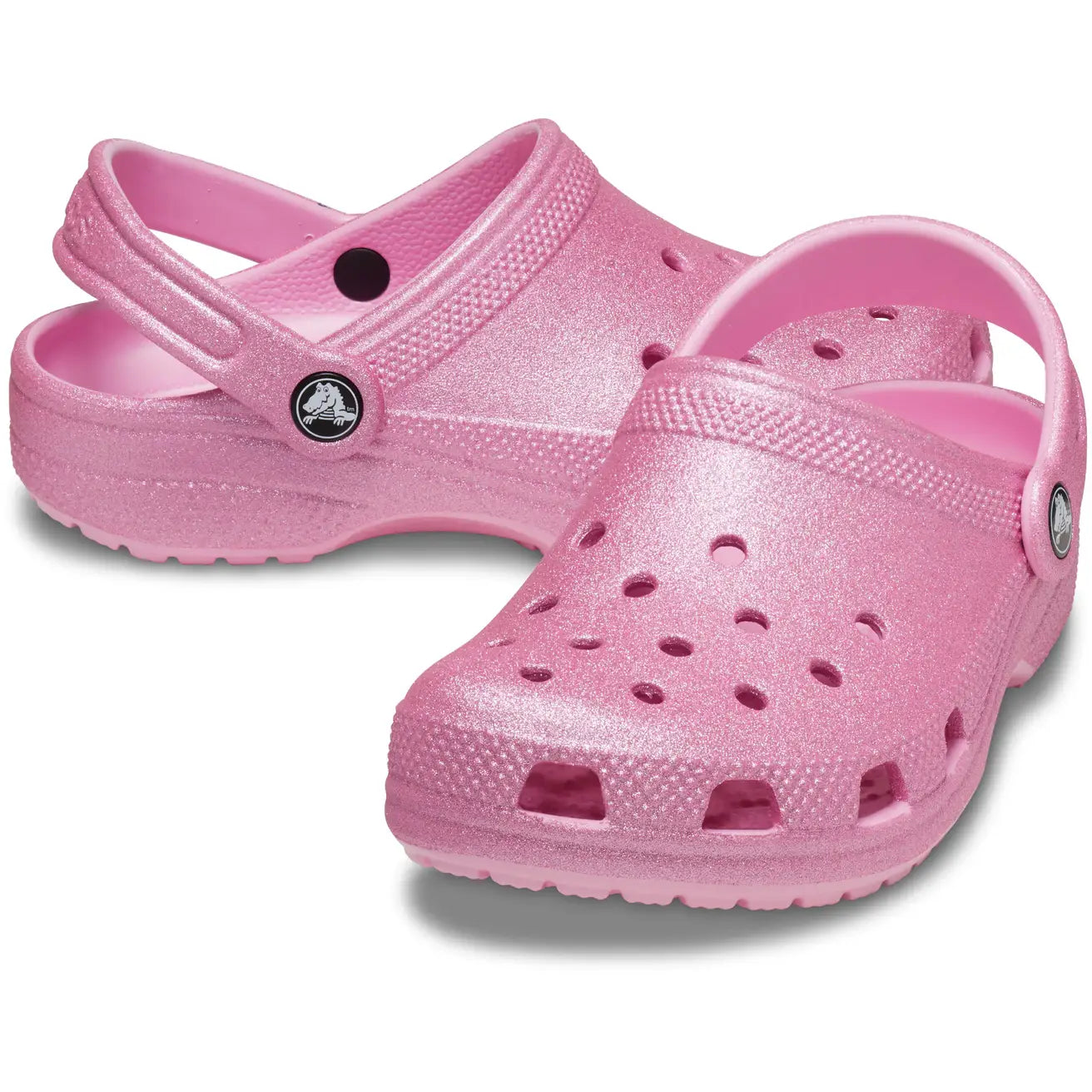 CROCS KIDS CLASSIC GLITTER CLOG - PINK TWEED GLITTER