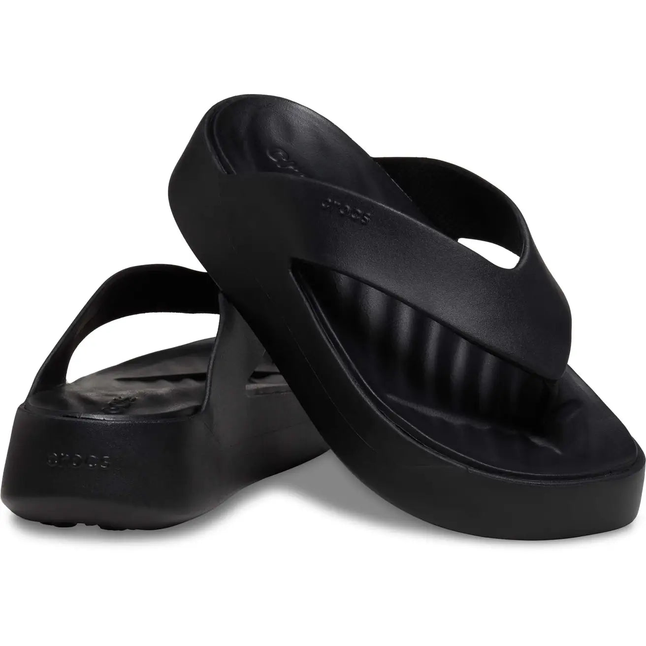 CROCS WOMENS GETAWAY PLATFORM FLIP - BLACK