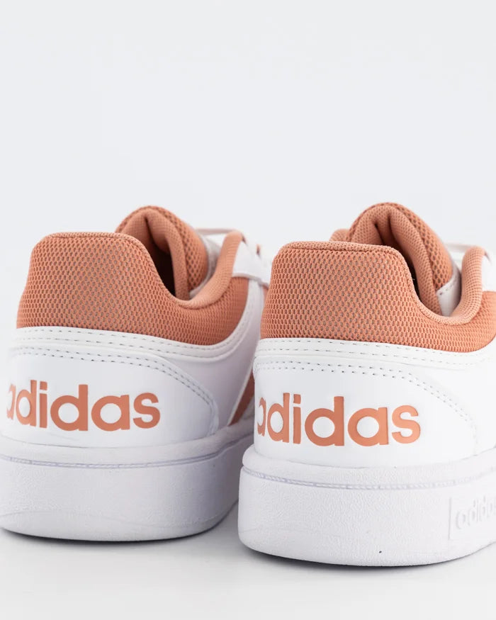 ADIDAS WOMENS HOOPS 3.0 - WHITE/WONDER CLAY/WONDER QUARTZ