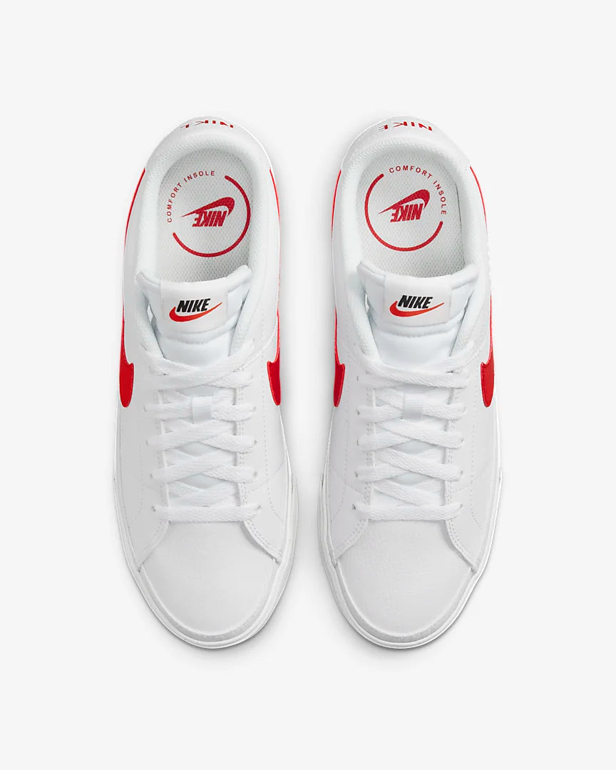 NIKE COURT LEGACY NN - WHITE/UNIVERSITY RED-BLACK