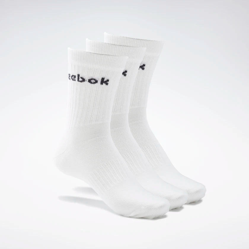 REEBOK ACTIVE CREW SOCKS 3 PACK - WHITE