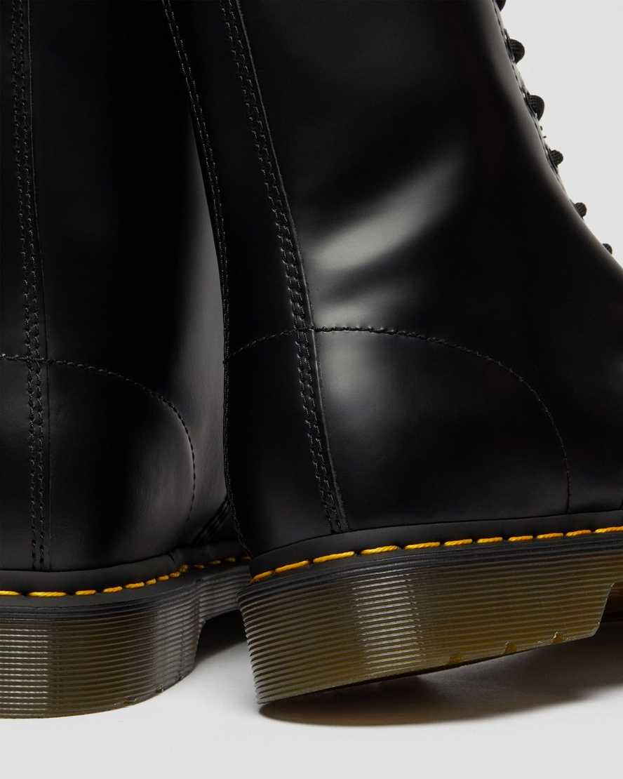 DR MARTENS 1490 SMOOTH LEATHER MID CALF BOOTS - BLACK