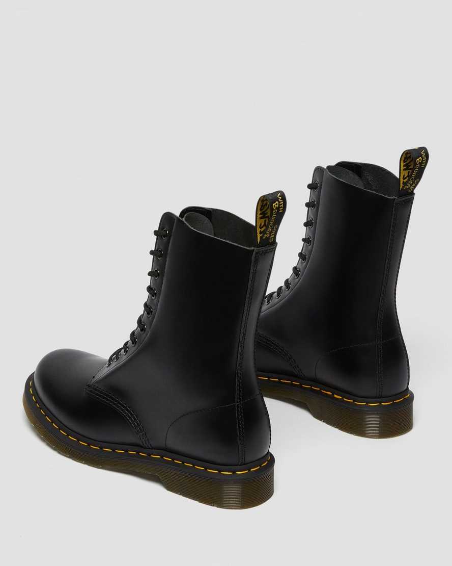 DR MARTENS 1490 SMOOTH LEATHER MID CALF BOOTS - BLACK