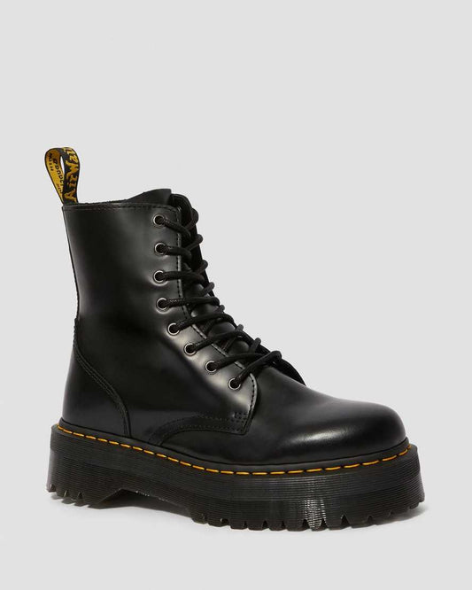 DR MARTENS JADON SMOOTH LEATHER PLATFORM BOOTS - BLACK