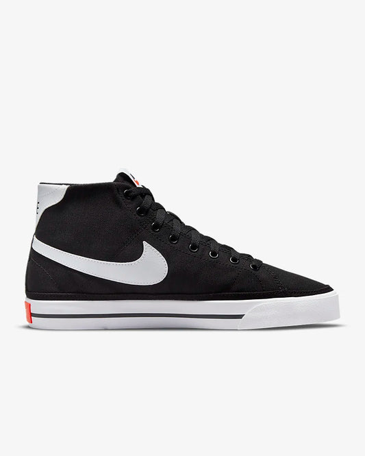 NIKE COURT LEGACY CANVAS MID - BLACK/WHITE-TEAM ORANGE