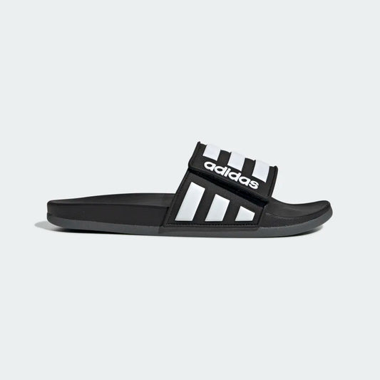 ADIDAS ADILETTE COMFORT ADJUSTABLE SLIDES - Core Black / Cloud White / Grey Six