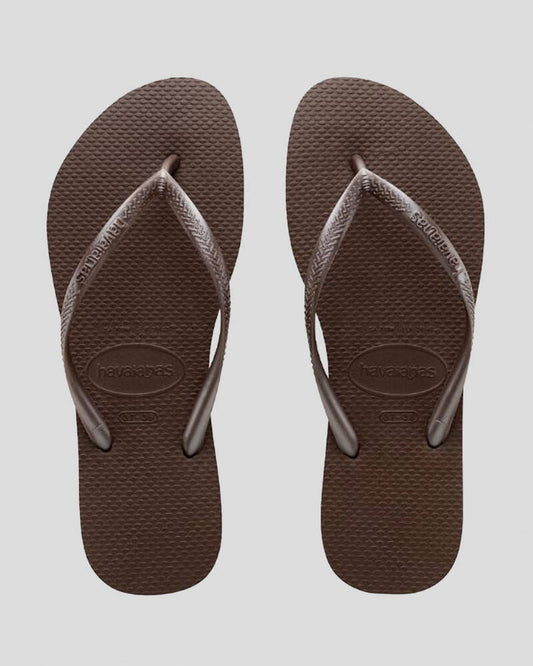 HAVAIANAS SLIM METALLIC - BROWN