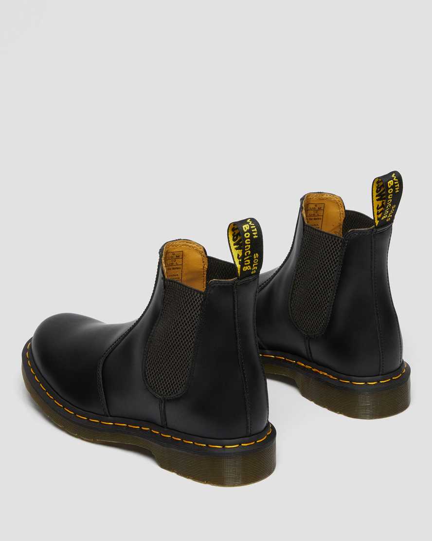 DR MARTENS 2976 YELLOW STITCH SMOOTH LEATHER CHELSEA BOOTS - BLACK