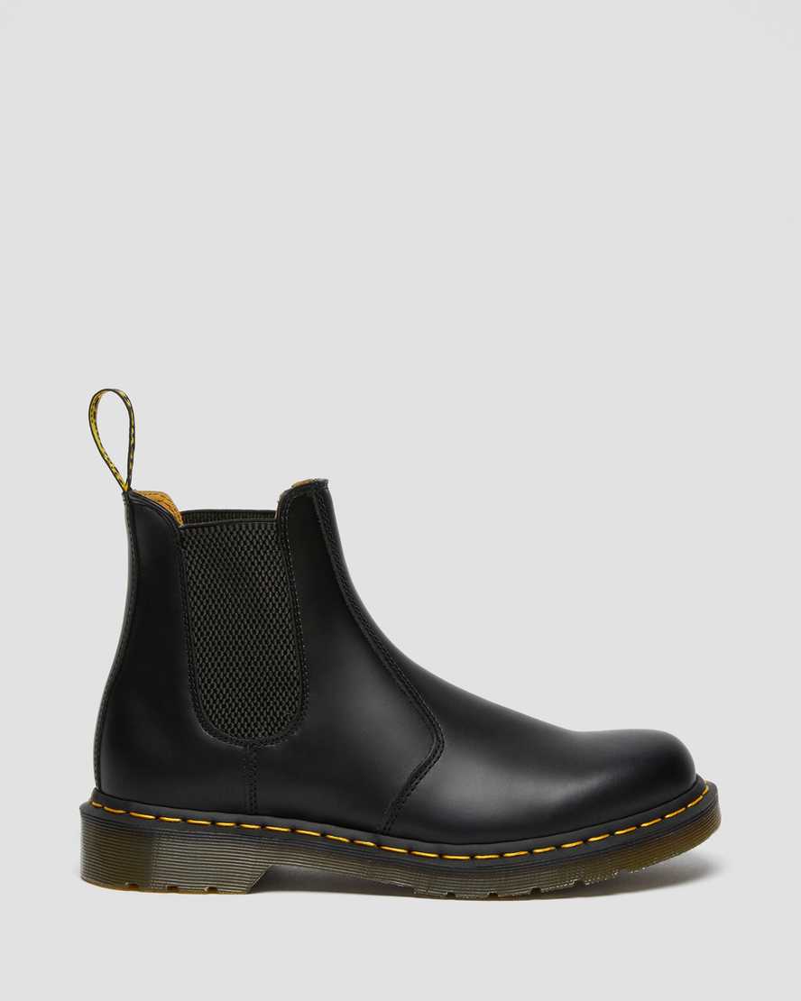 DR MARTENS 2976 YELLOW STITCH SMOOTH LEATHER CHELSEA BOOTS - BLACK