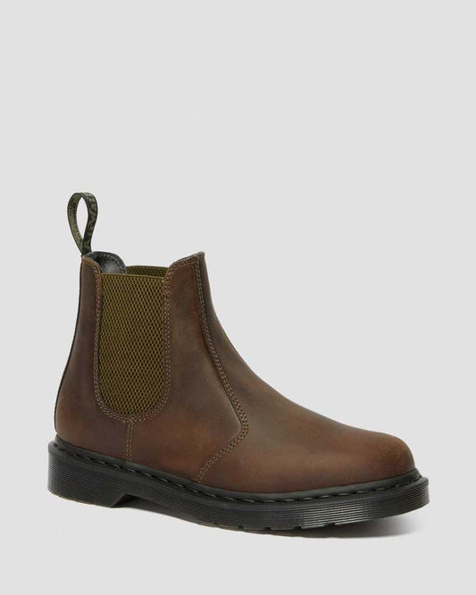 DR MARTENS 2976 POP CHELSEA BOOTS - DARK BROWN CRAZY HORSE