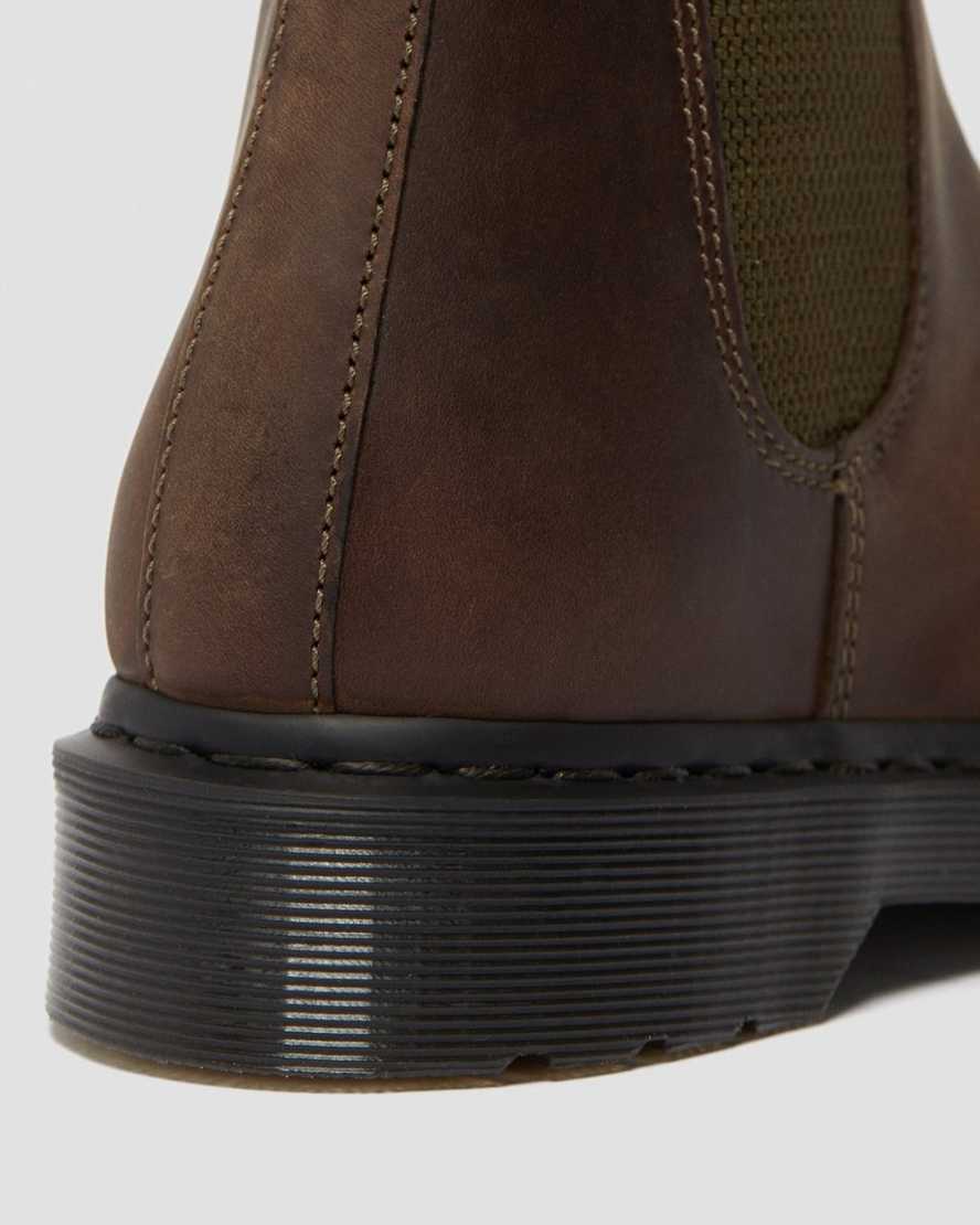 DR MARTENS 2976 POP CHELSEA BOOTS - DARK BROWN CRAZY HORSE