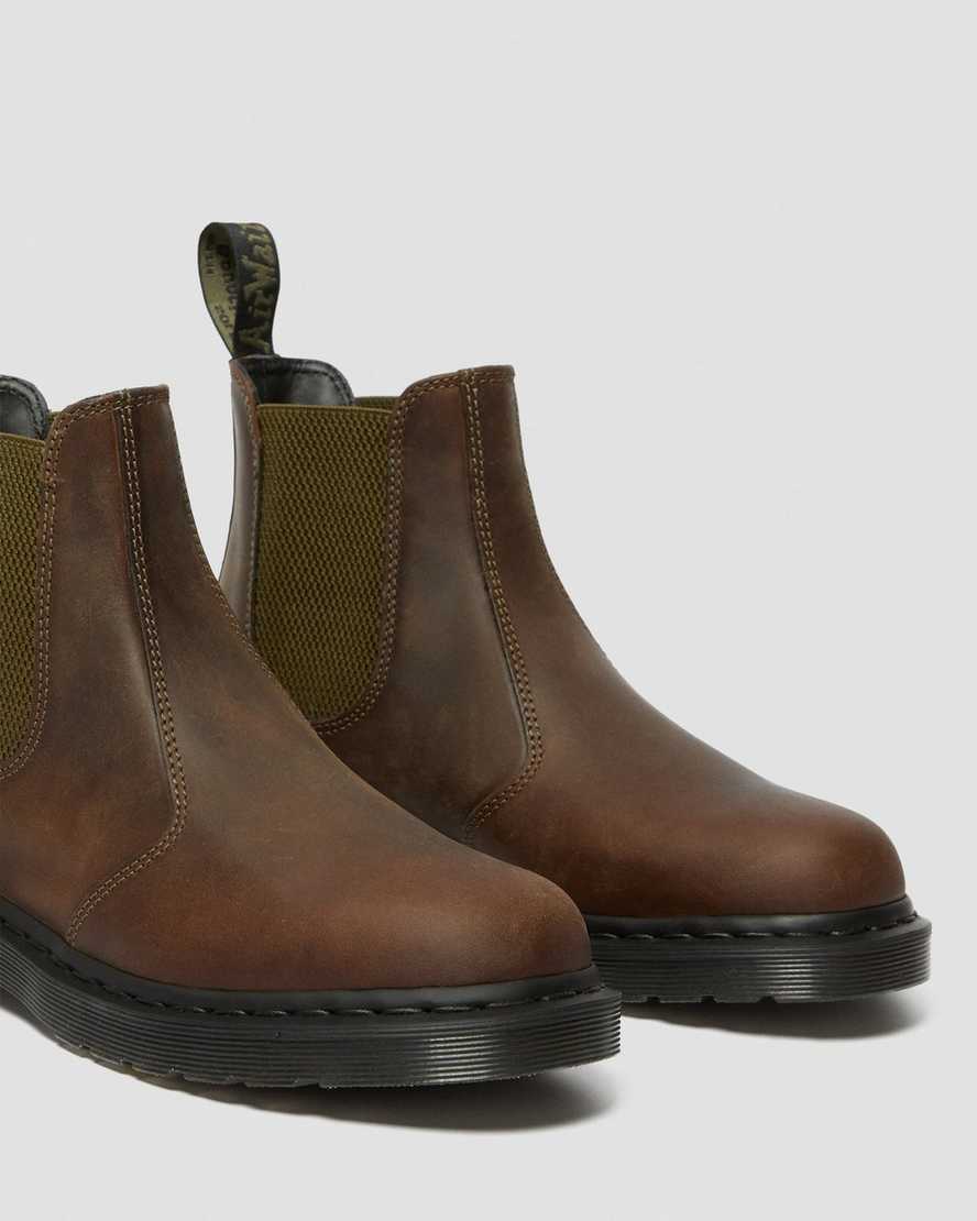 DR MARTENS 2976 POP CHELSEA BOOTS - DARK BROWN CRAZY HORSE