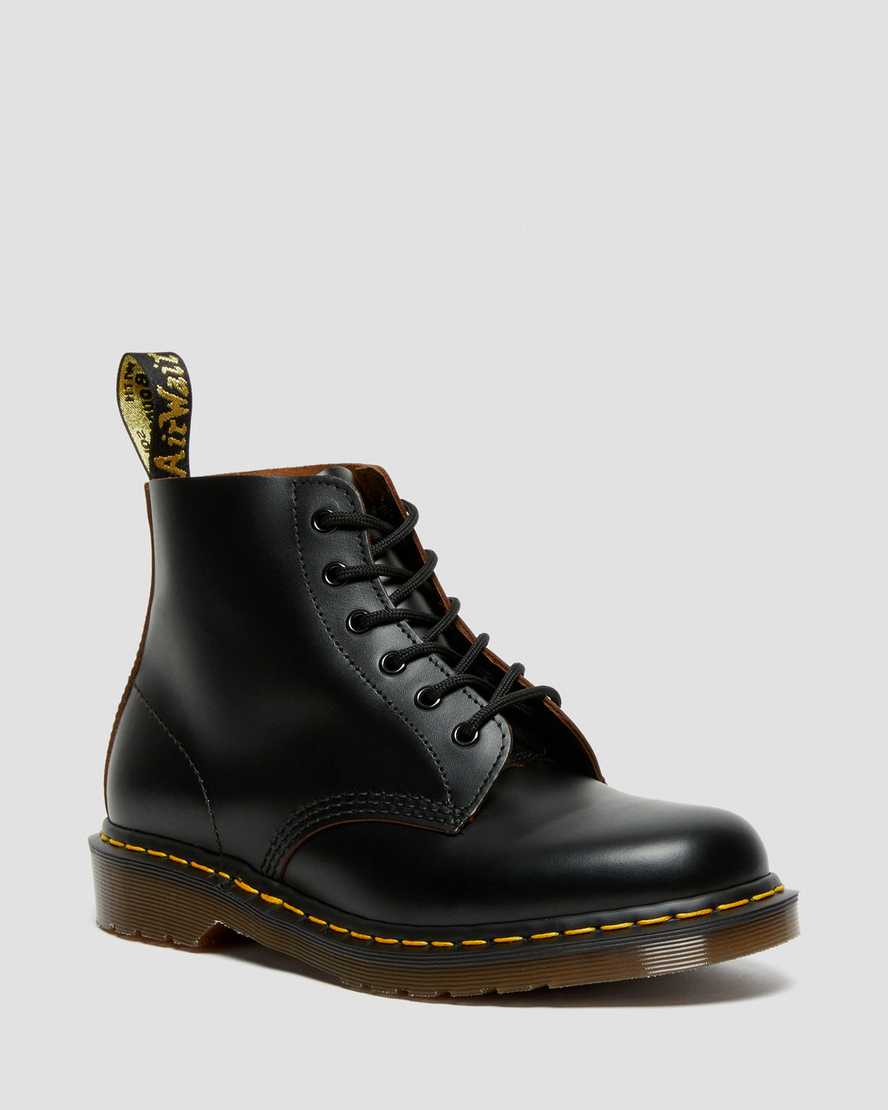 DR MARTENS VINTAGE 101 LEATHER ANKLE BOOTS - BLACK QUILON