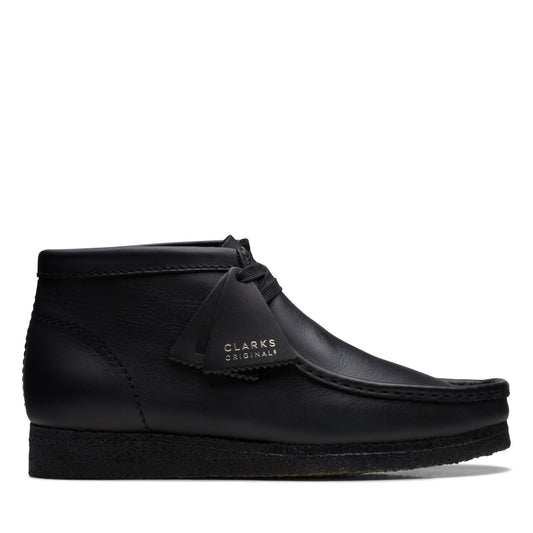 CLARKS WALLABEE BOOT - BLACK LEATHER