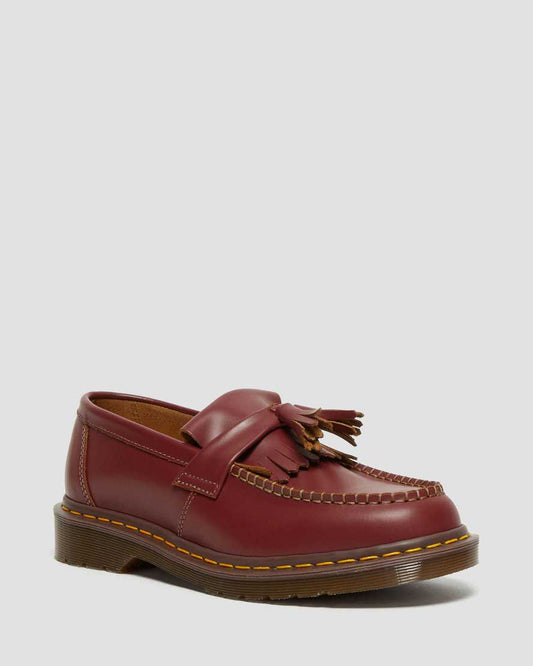 DR MARTENS VINTAGE ADRIAN TASSEL LOAFERS - OXBLOOD QUILON