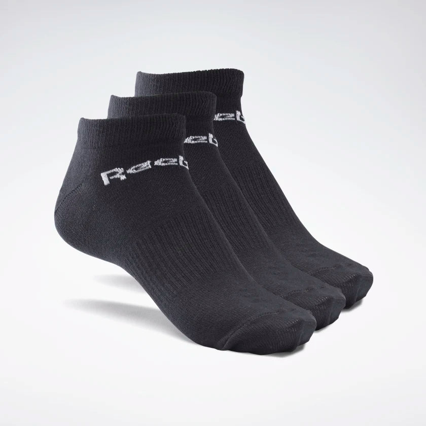 REEBOK ACTIVE LOW CUT SOCKS 3 PACK - BLACK