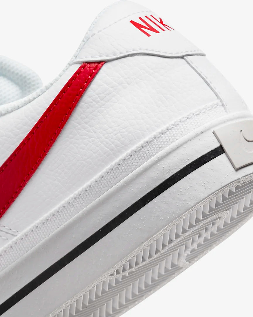 NIKE COURT LEGACY NN - WHITE/UNIVERSITY RED-BLACK