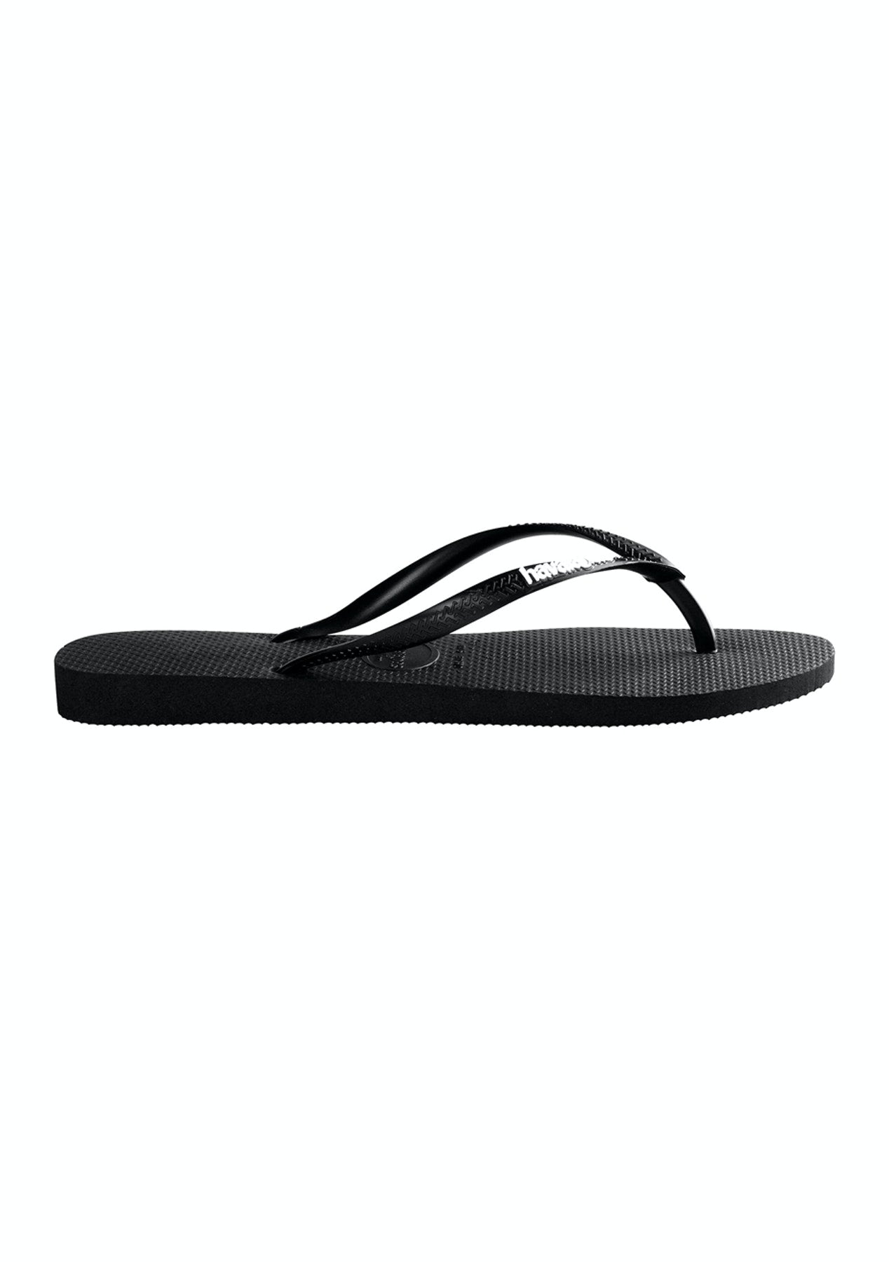 HAVAIANAS SLIM LOGO POP UP JANDAL - BLACK/WHITE