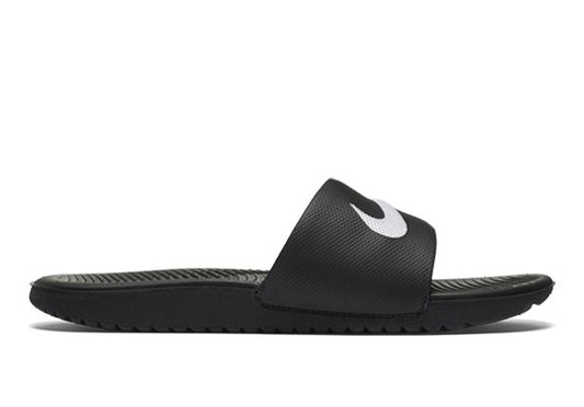 NIKE KIDS KAWA SLIDES - BLACK/WHITE