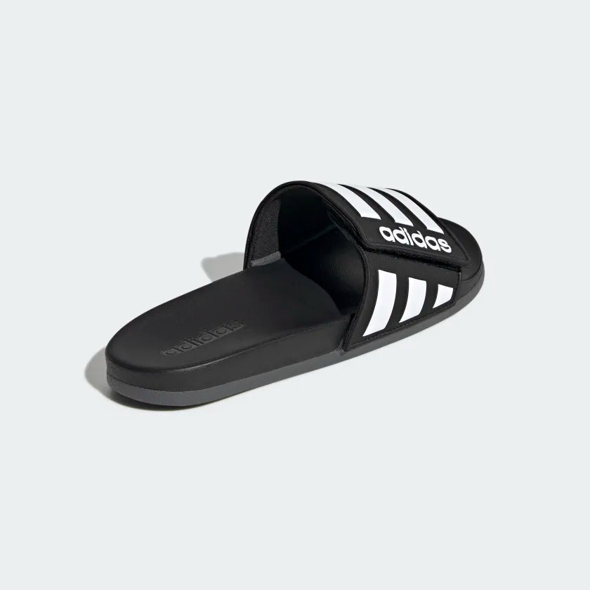 ADIDAS ADILETTE COMFORT ADJUSTABLE SLIDES - Core Black / Cloud White / Grey Six