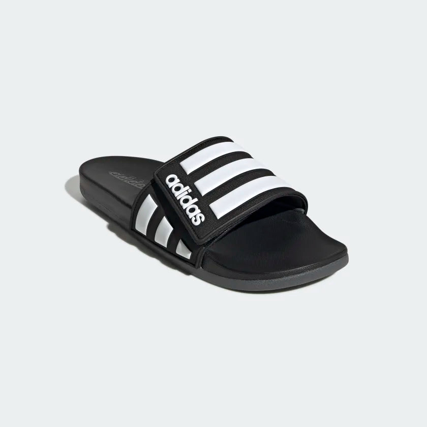 ADIDAS ADILETTE COMFORT ADJUSTABLE SLIDES - Core Black / Cloud White / Grey Six