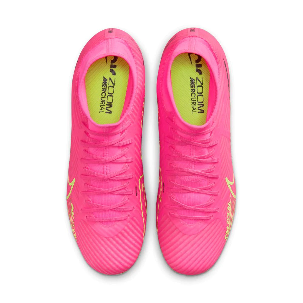 NIKE ZOOM SUPERFLY 9 ACADEMY FG/MG - PINK BLAST/VOLT-GRIDIRON