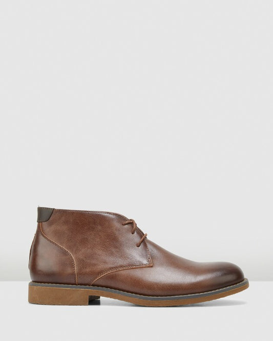 HUSH PUPPIES TERMINAL - BROWN BURNISH LEATHER