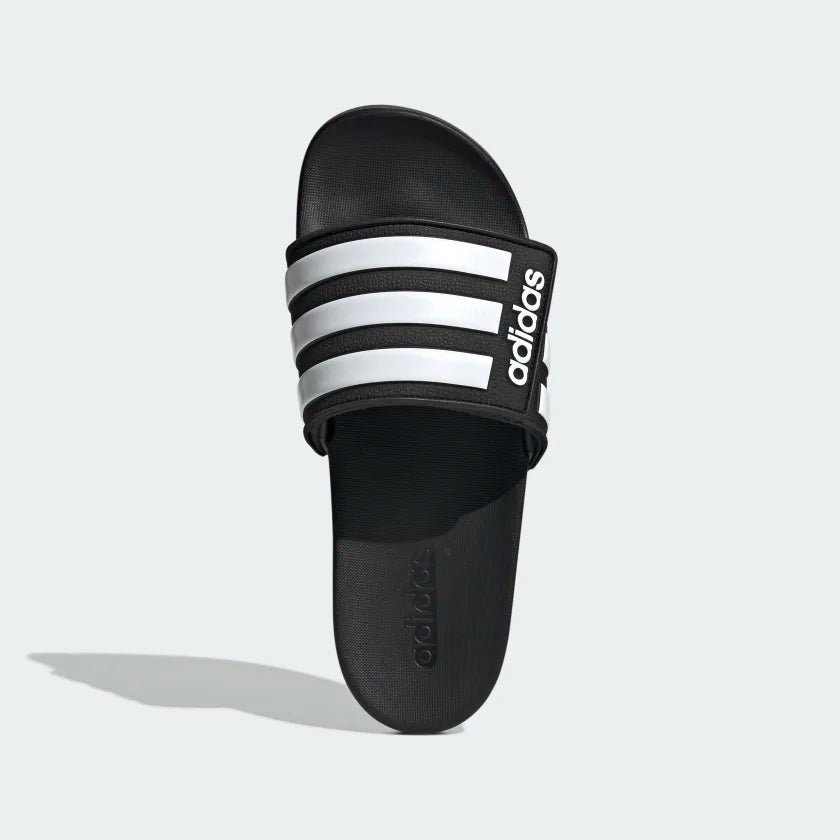 ADIDAS ADILETTE COMFORT ADJUSTABLE SLIDES - Core Black / Cloud White / Grey Six