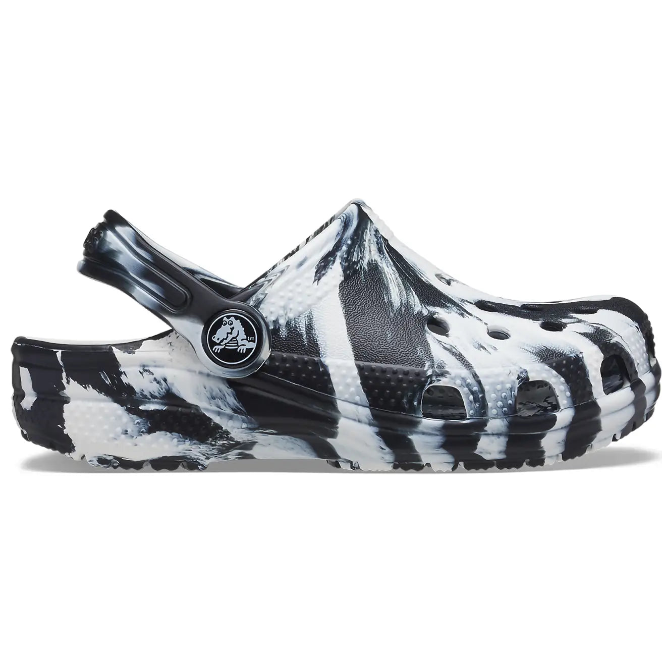 CROCS INFANT CLASSIC MARBLED - BLACK/WHITE