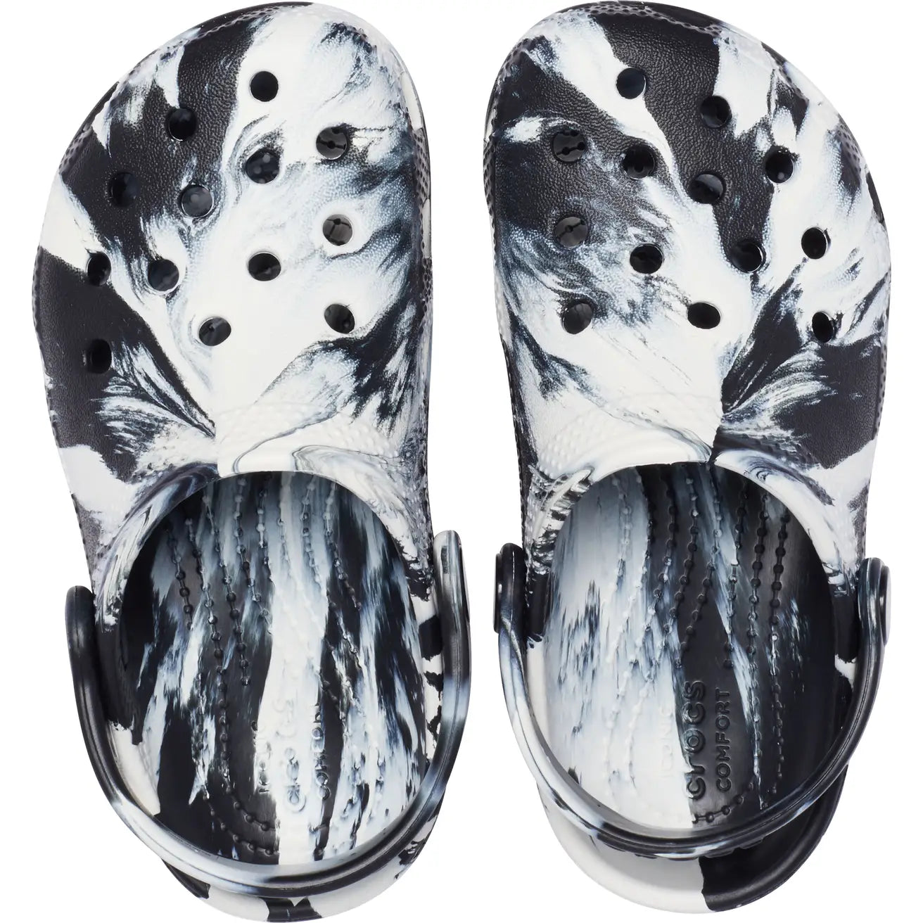 CROCS INFANT CLASSIC MARBLED - BLACK/WHITE