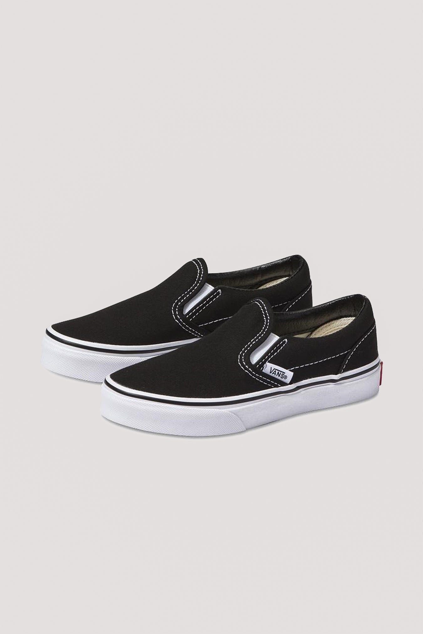 VANS YOUTH CLASSIC SLIP ON - BLACK/TRUE WHITE