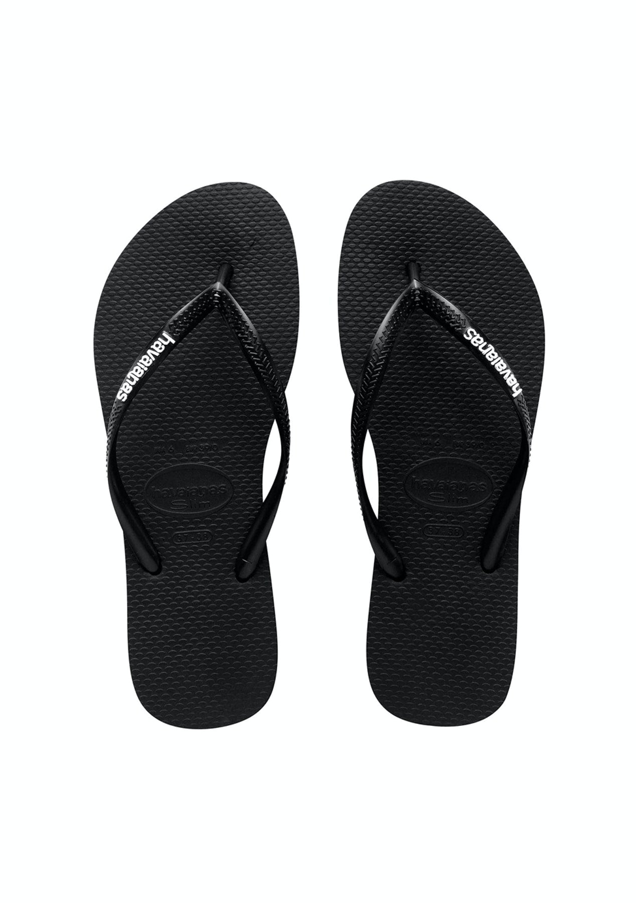 HAVAIANAS SLIM LOGO POP UP JANDAL - BLACK/WHITE